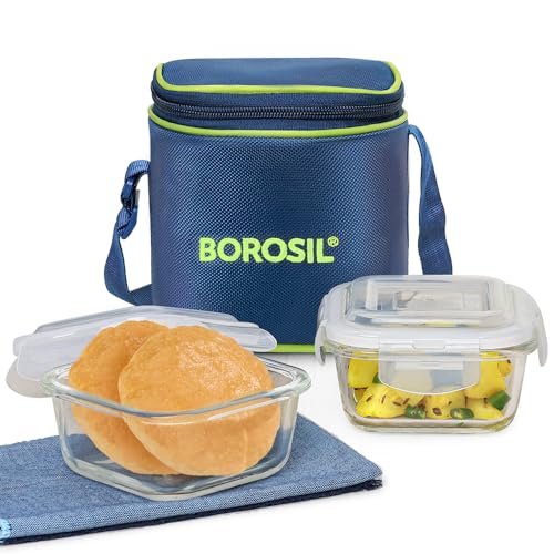Borosil Lunch Box-So2 Square 320Ml V