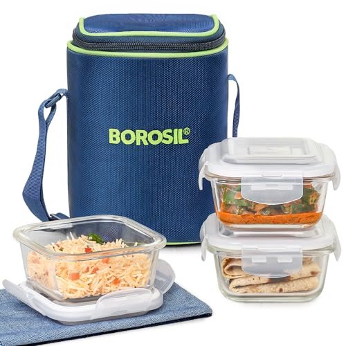 Borosil Lunch Box-S03 Square 320Ml