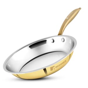 BERGNER Peetlam 24cm Brass Frying Pan Tin Coated | Traditional Kalai Cookware