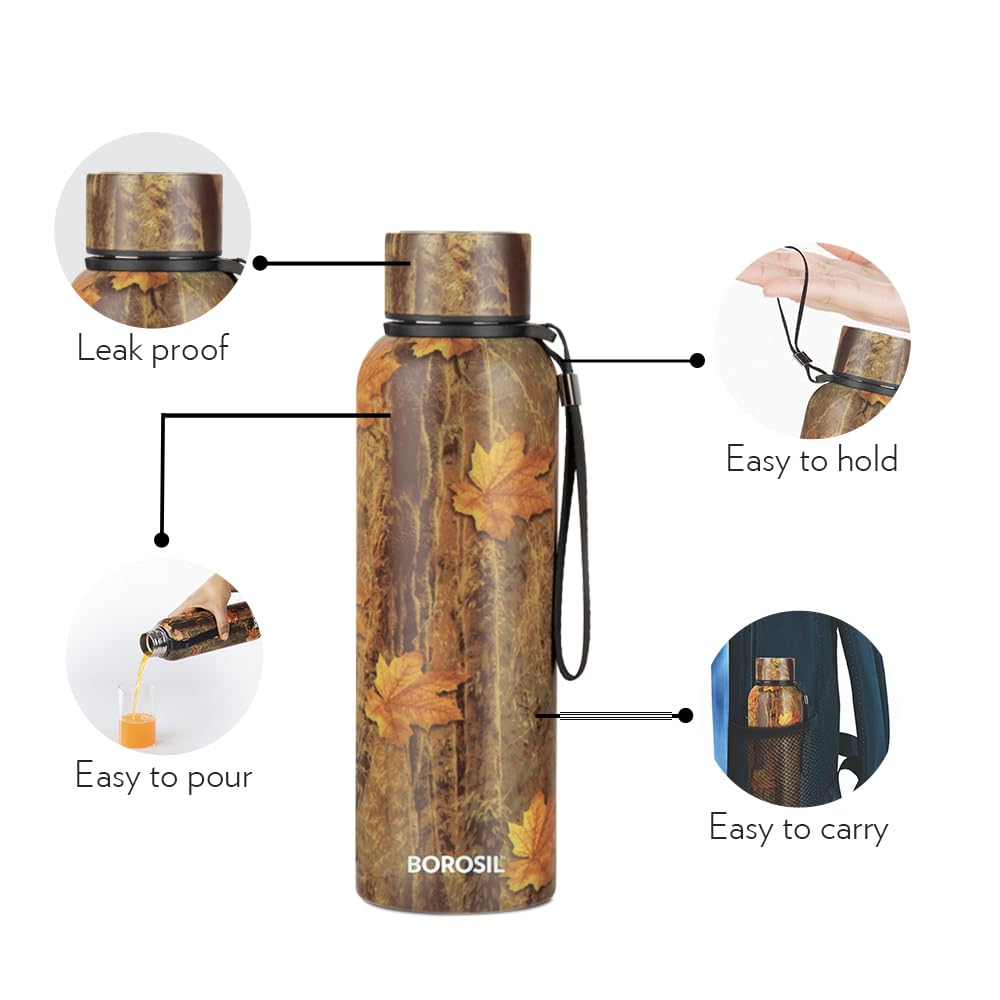 Borosil Hydra Trek Stainless Steel Water Bottle