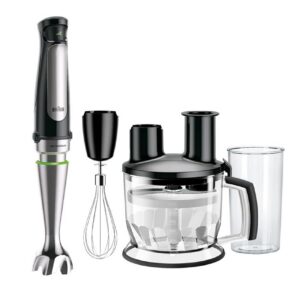 Braun MultiQuick 7 Hand Blender 1000W with Beaker, 1.5L Food Processor, Whisk, ActiveBlade, Easy SmartSpeed, PowerBell Plus, SplashControl for Dough Making, Chopping, Masala Grinding, Smoothie MQ7075X