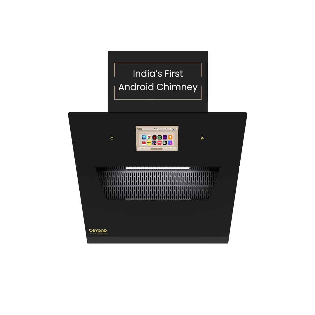 Beyond Eris Filterless Slant Kitchen Chimney with Smart Android Dashboard & Speakers