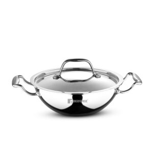 Bergner argent Triply Kadai with Stainless Steel Lid