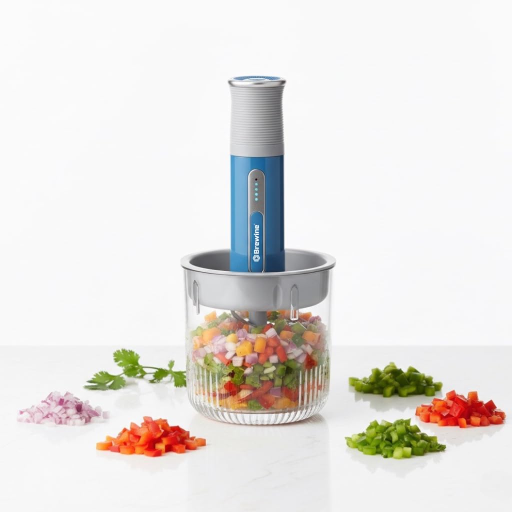 Brewine USB Cordless Vegetable Chopper & Garlic Peeler