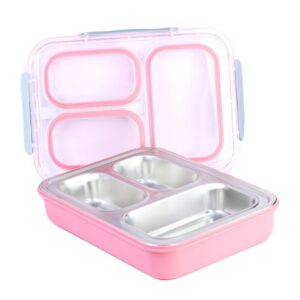 Lunch Express 3 Lunch Box Comes with 3 Detachable Inner Steel Compartments-Leakproof,BPA-Free Lunch Box for Fresh Meals On-The-Go Ideal for School, Office, and Travel-Multi Color-1200ml