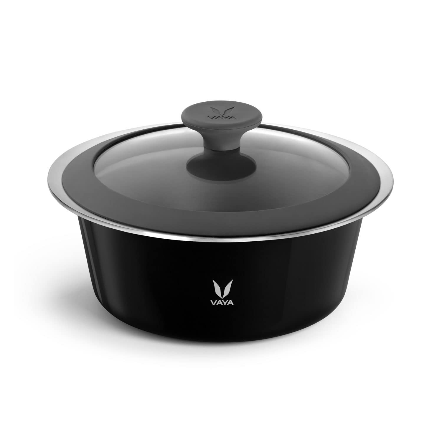 Vaya Serveware Glass Lid 2000Ml (Sable Black)