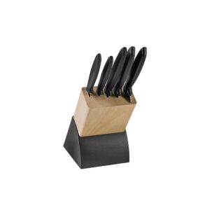 Tramontina Plenus 6-Piece Stainless Steel Knife Set with Wooden Holder