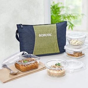 Borosil Lunch Box-Daisy So4 (Sq320Ml+Rd240Ml)