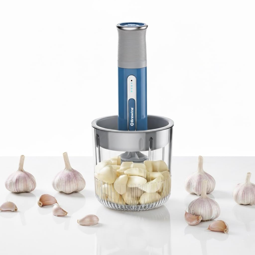 Brewine USB Cordless Vegetable Chopper & Garlic Peeler
