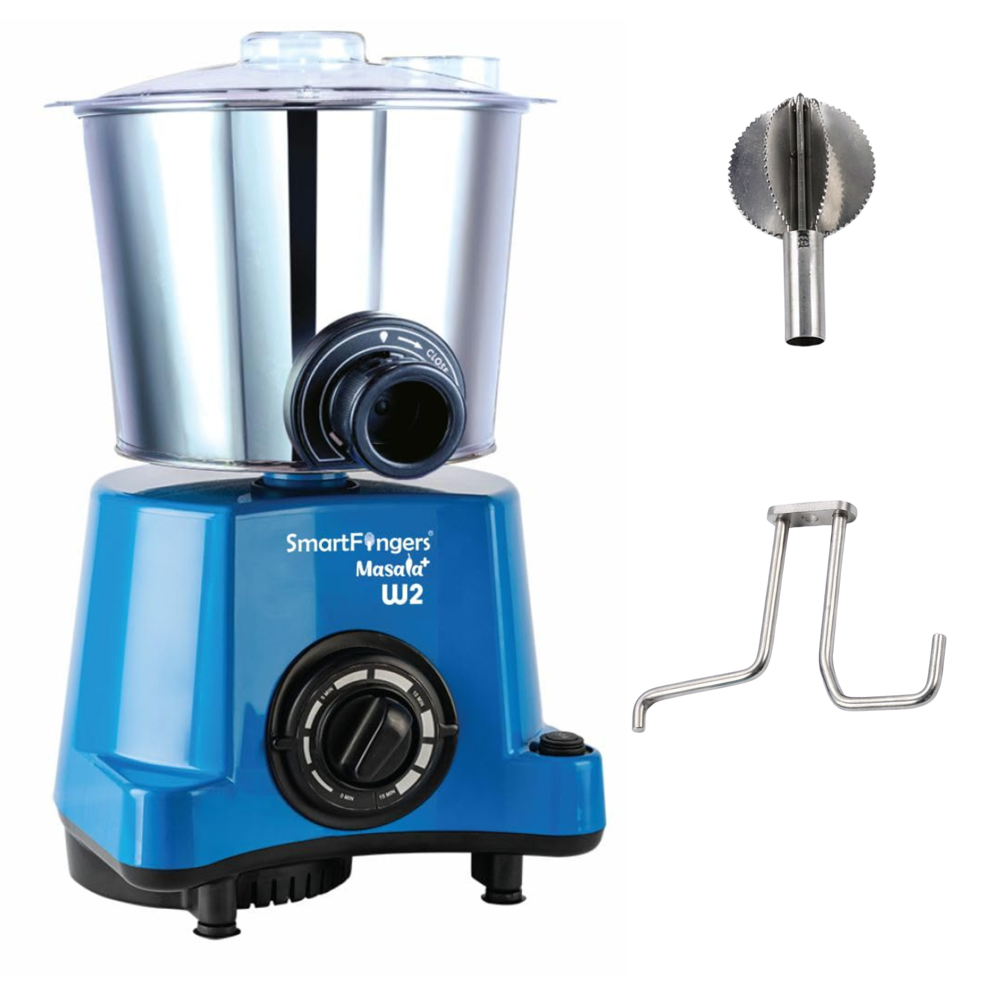 SmartFingers Masala Plus 2L Wet Grinder with Batter Dispenser with atta kneader & coconut scrapper