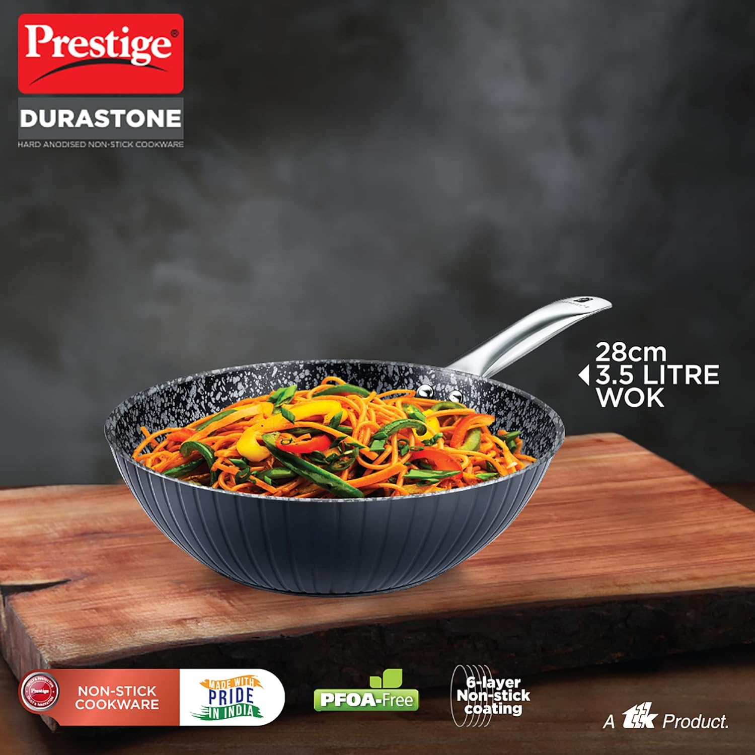 Prestige Durastone Hard Anodised 6 Layer Non-Stick WOK - Image 2
