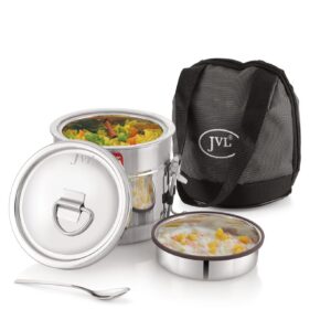 JVL Classicware Stainless Steel Insulated Hot Lunch Jar | Double-Wall | Leak-Proof | Spoon & Carry Bag