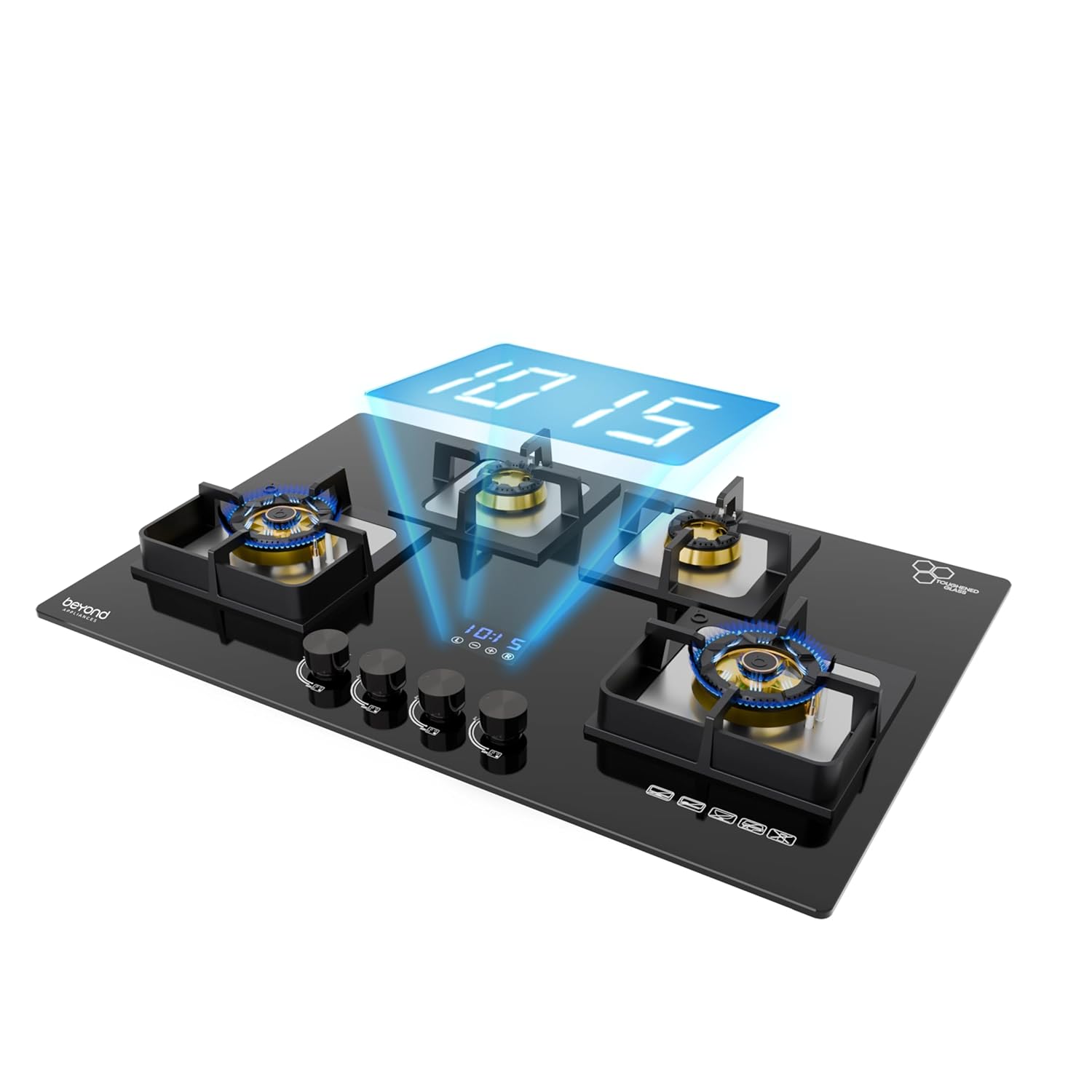 Beyond Appliances Dorado 4 Burner Smart Glass Hobtop Gas Stove