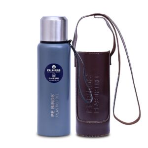 PE Birds Stainless Steel Vacuum Insulated Flaskl with Inner Lid and Carry Bag