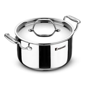 Bergner Argent Triply Stainless Steel Casserole with Lid