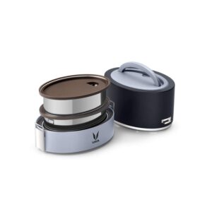 Vaya Tyffynlyte With Polished Stainless Steel Containers 600Ml (Black)