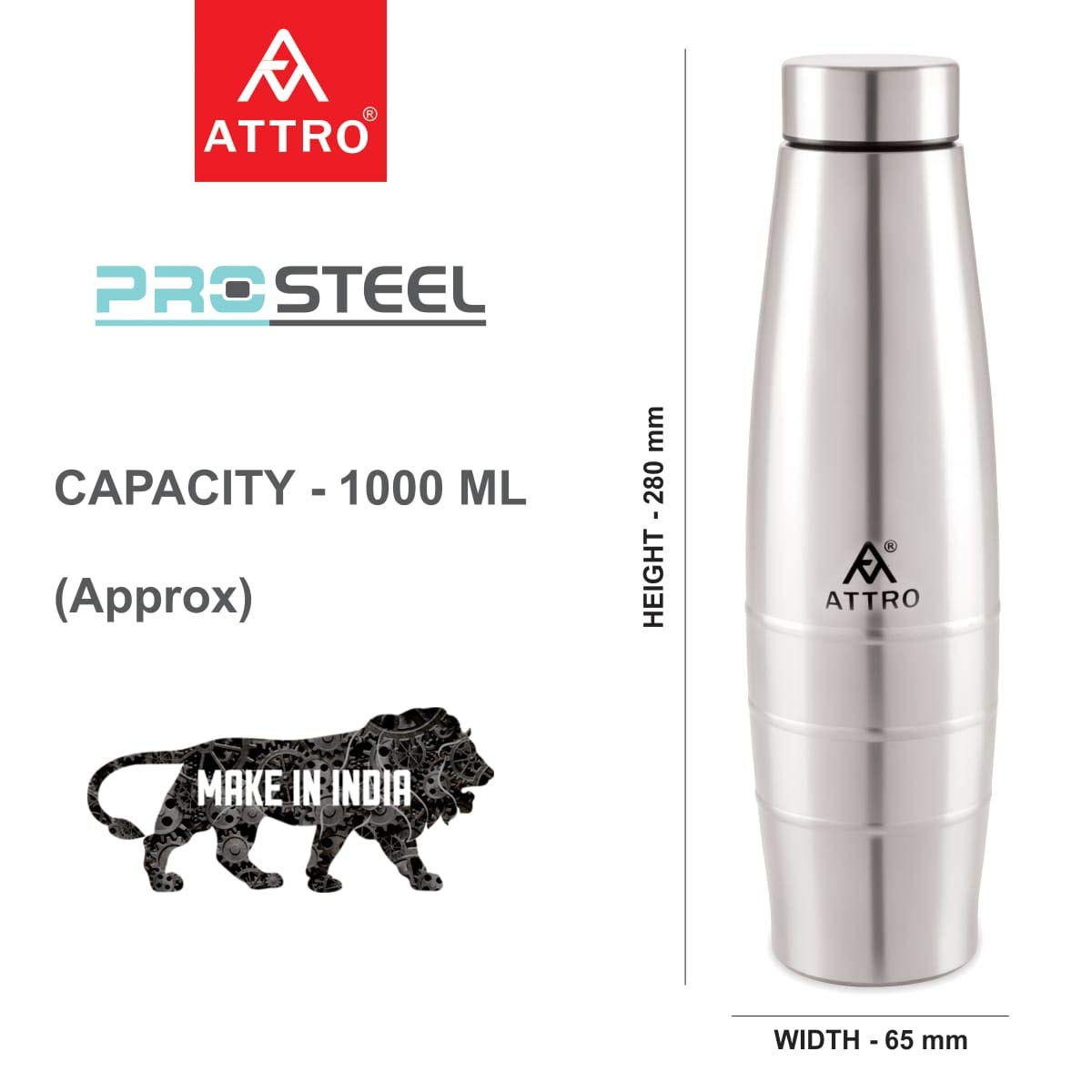 Attro Stainless Steel Water Bottle