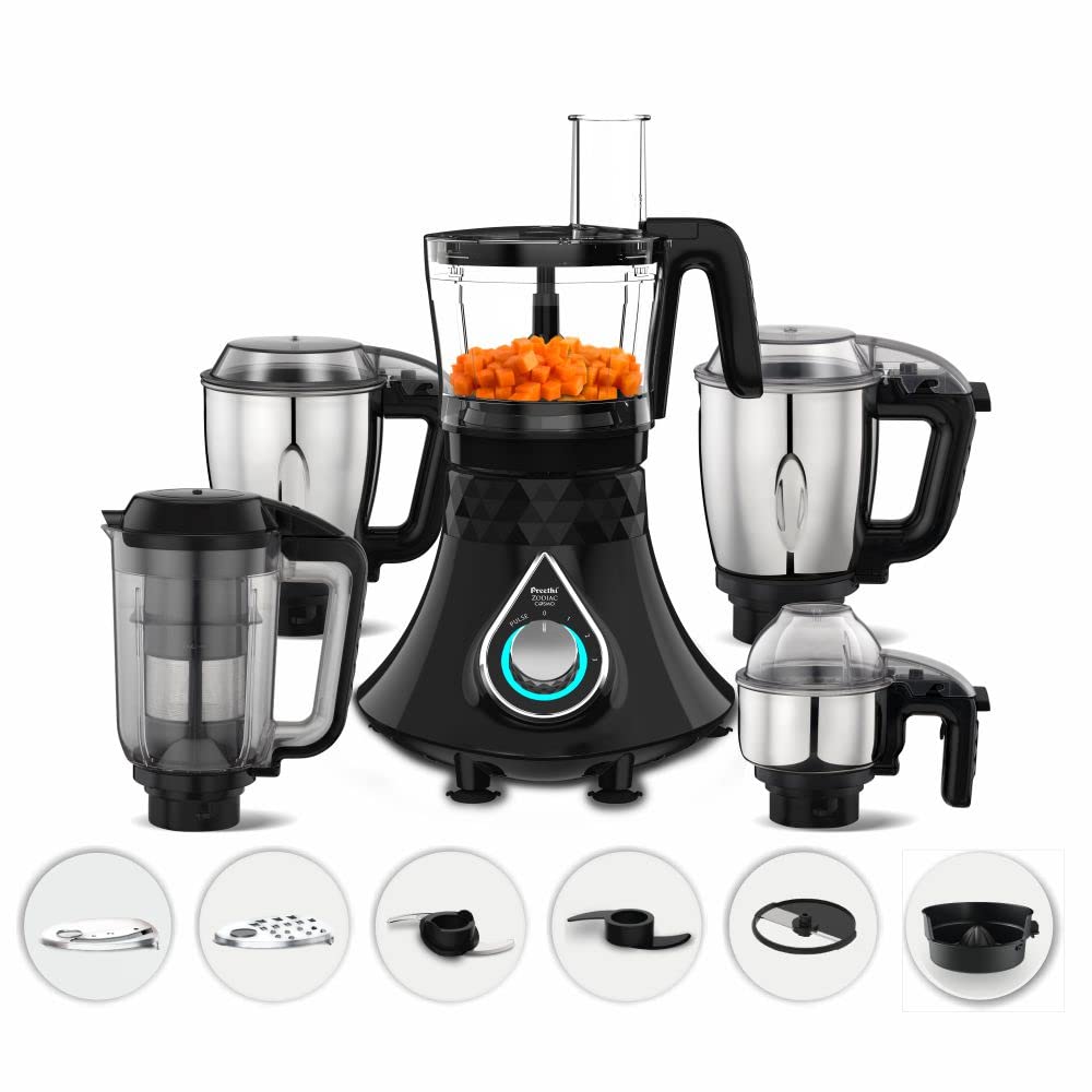 Preethi Zodiac Cosmo MG 236 Mixer Grinder 750W with 5 Jars & Master Chef+ Food Processor