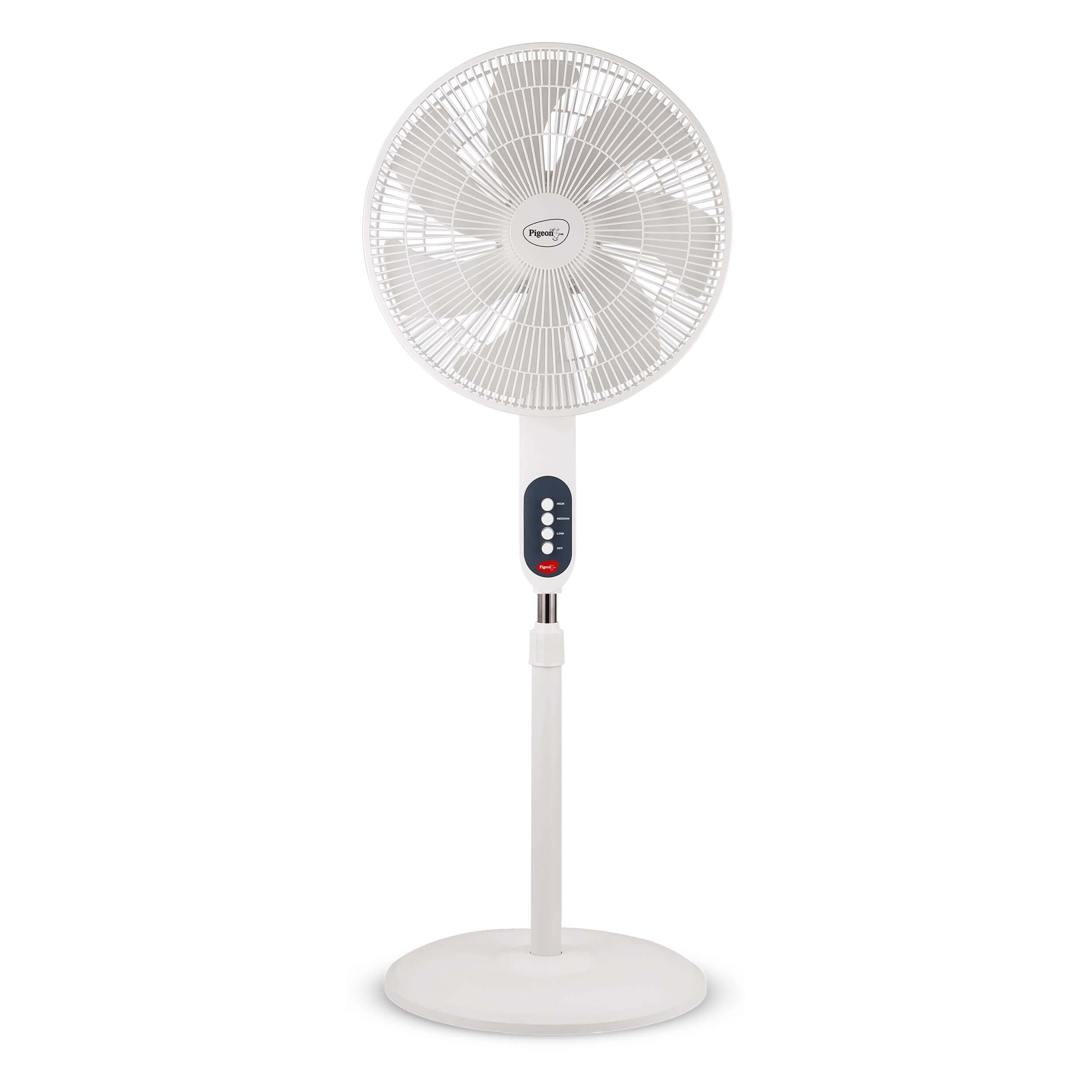 Pigeon Fantastic 75W Pedestal Fan with 7 Blades & 3 Speed Settings for Home & Office - White