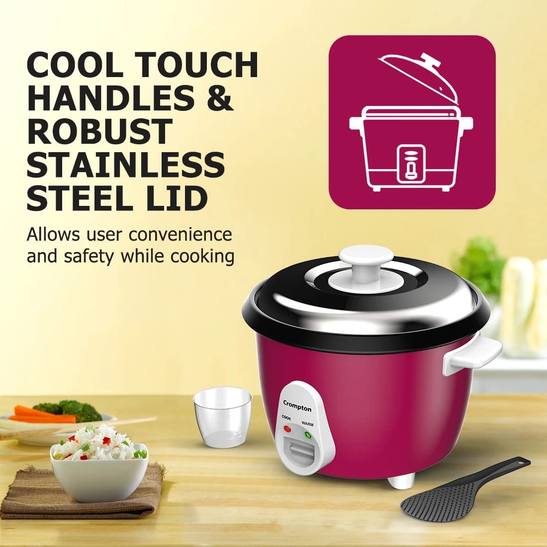 Crompton Harvest Pro Food Grade Non-stick Rice Cooker