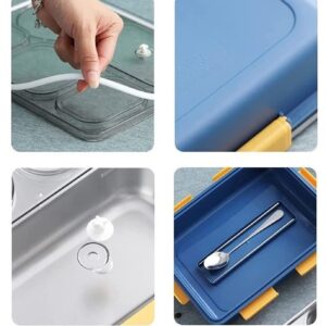 Lunch Box Compartment Stainless Steel with Spoon, for School, Lunch Box for Kids, Lunch Box for School & Office with a Fork, a Spoon and a Pair of Chopsticks