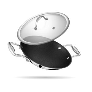 Stahl Artisan Schild Appam Pan 22 cm | Triply Steel + PEEK Non-Stick | PFOA-Free