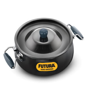 Hawkins Futura 8L BigBoy Biryani Handi Hard Anodised Pot with Lid Black ABH8