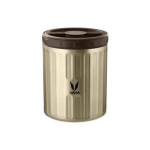 VAYA PRESERVE Thermal Insulated Lunch Box for Kids, Office Women, 440 ml Stainless Steel Tiffin Box, Meal Container, Meal Jar, Suitable for One Pot Meal, Graphite/gold /purple