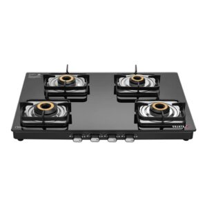 Sujata Classic 4 Burner Gas Stove | 8mm Glass Top | SABAF | 9 Yr Warranty