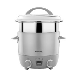 Panasonic SR-ETC(18)SB 1.8L Timer Cooker with Temperature Control — Stainless Steel Pan & Lid, Keep Warm, Silver