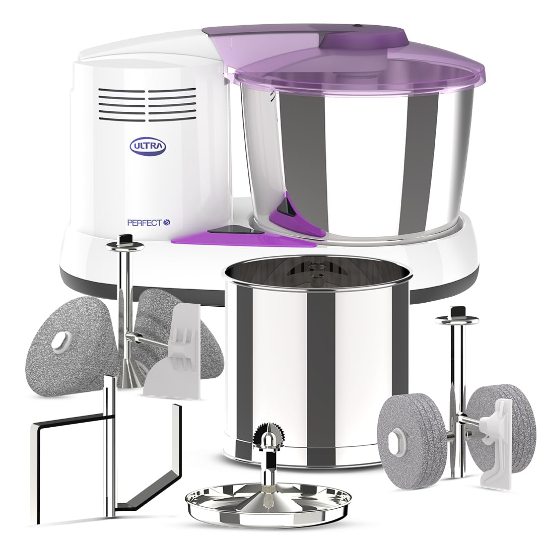 Ultra Perfect S Wet Grinder 2L Celebration Pack with 1L Spice Mix Drum, Atta Kneader & Coconut Scraper