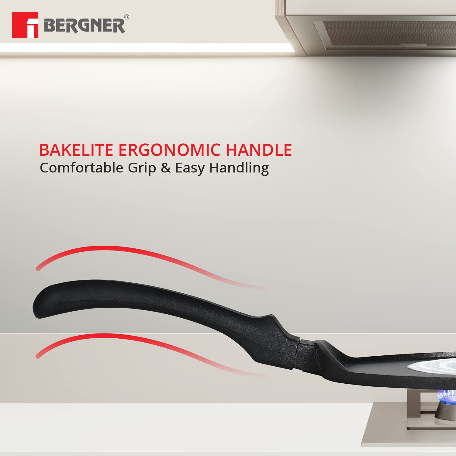 Bergner Senator Die-Cast Aluminium Non Stick Tawa, 28cm, Black