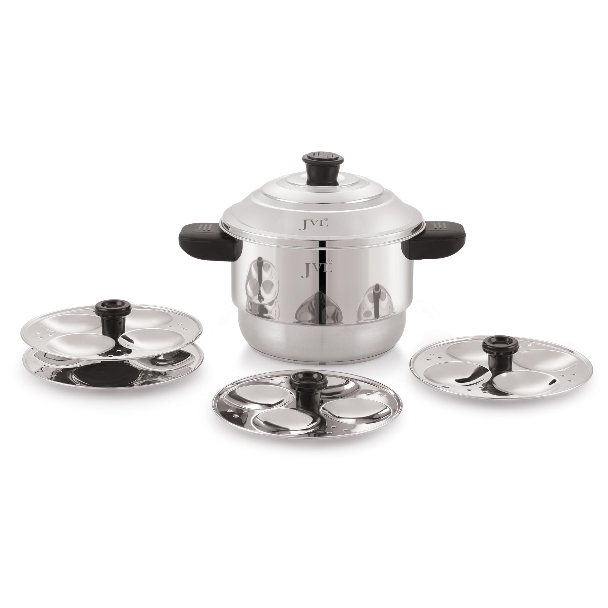 JVL Sambar Idly Maker Triply Base 4 Plates Mini idly Maker