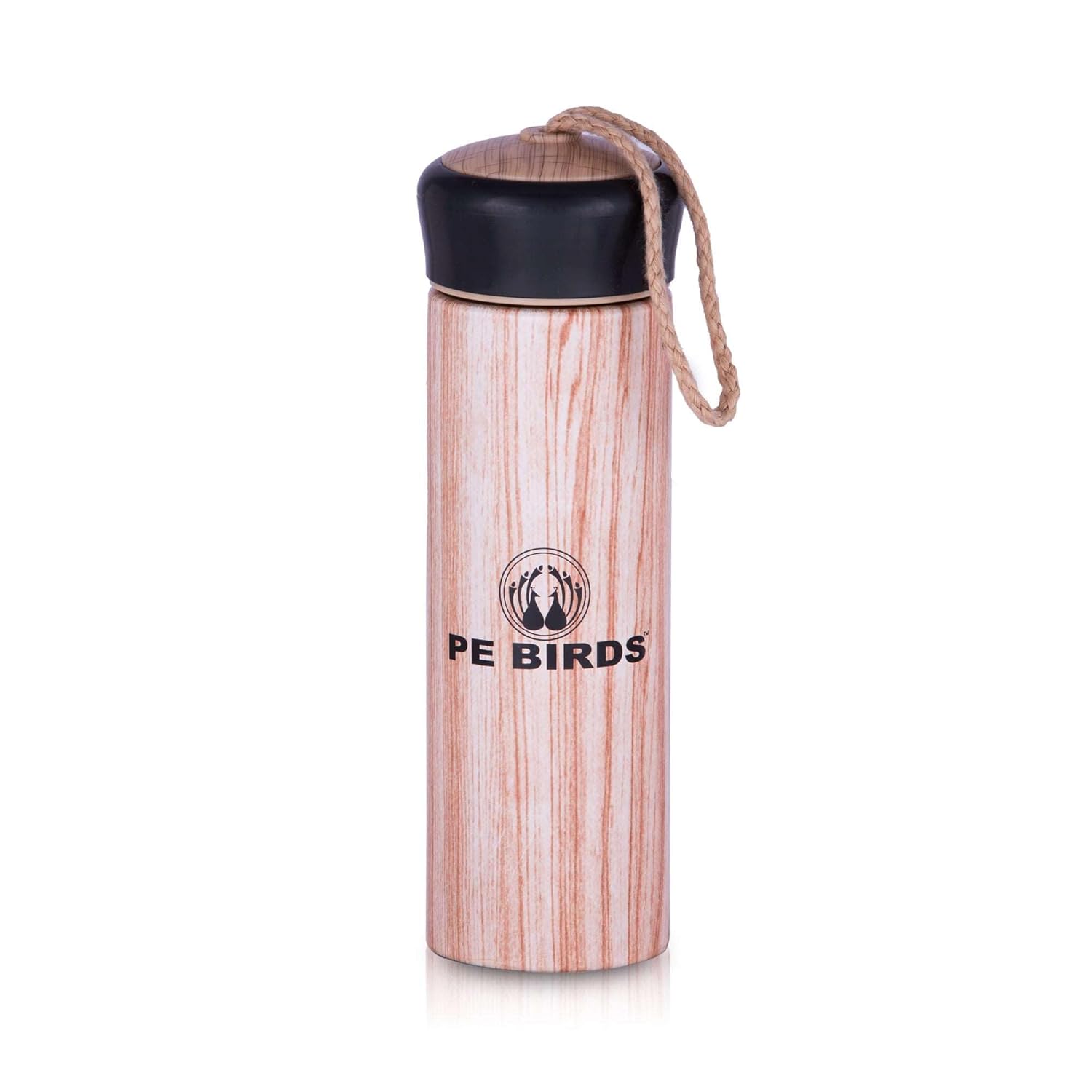 PE BIRDS Stainless Steel Yogic Vacuum Flask | Beige | Leak Proof