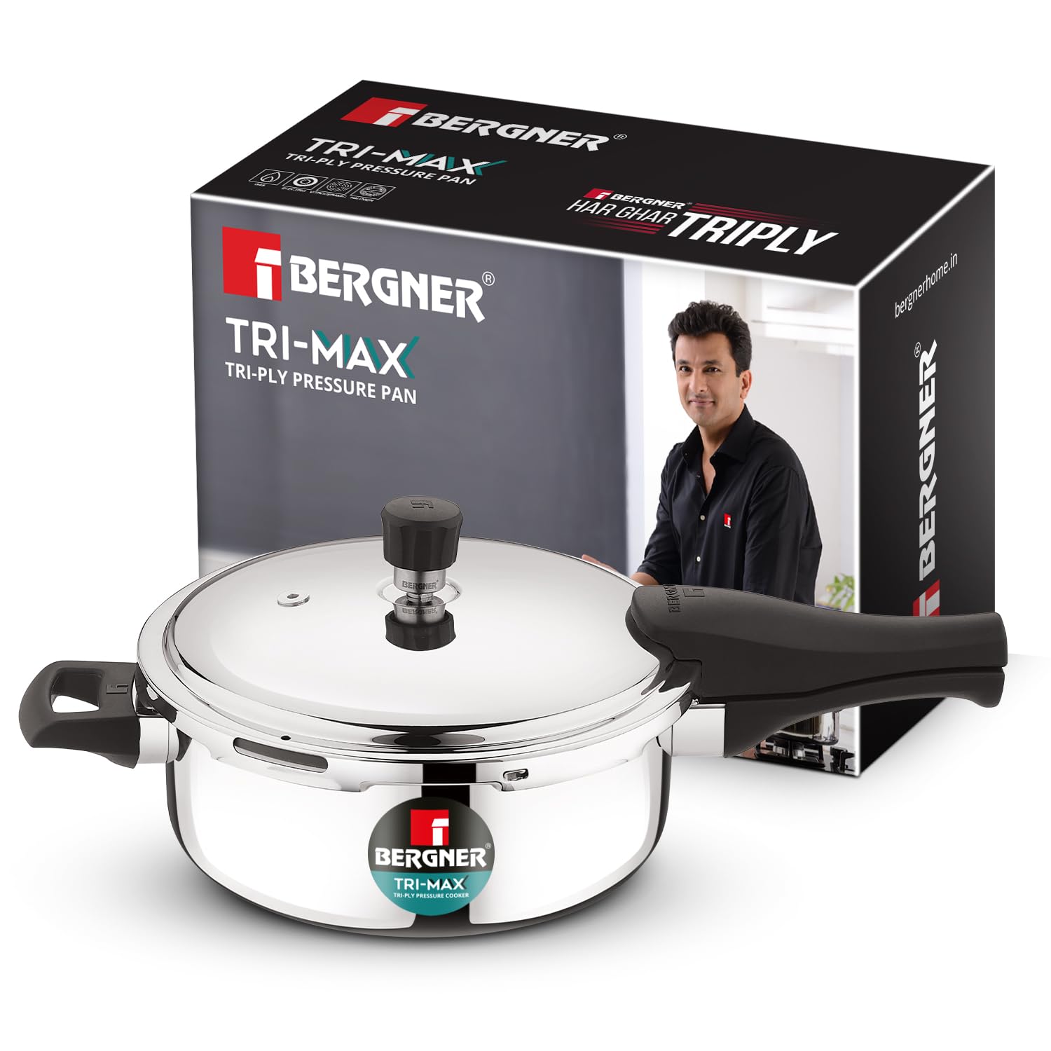 Bergner Trimax Stainless Steel Pressure Cooker