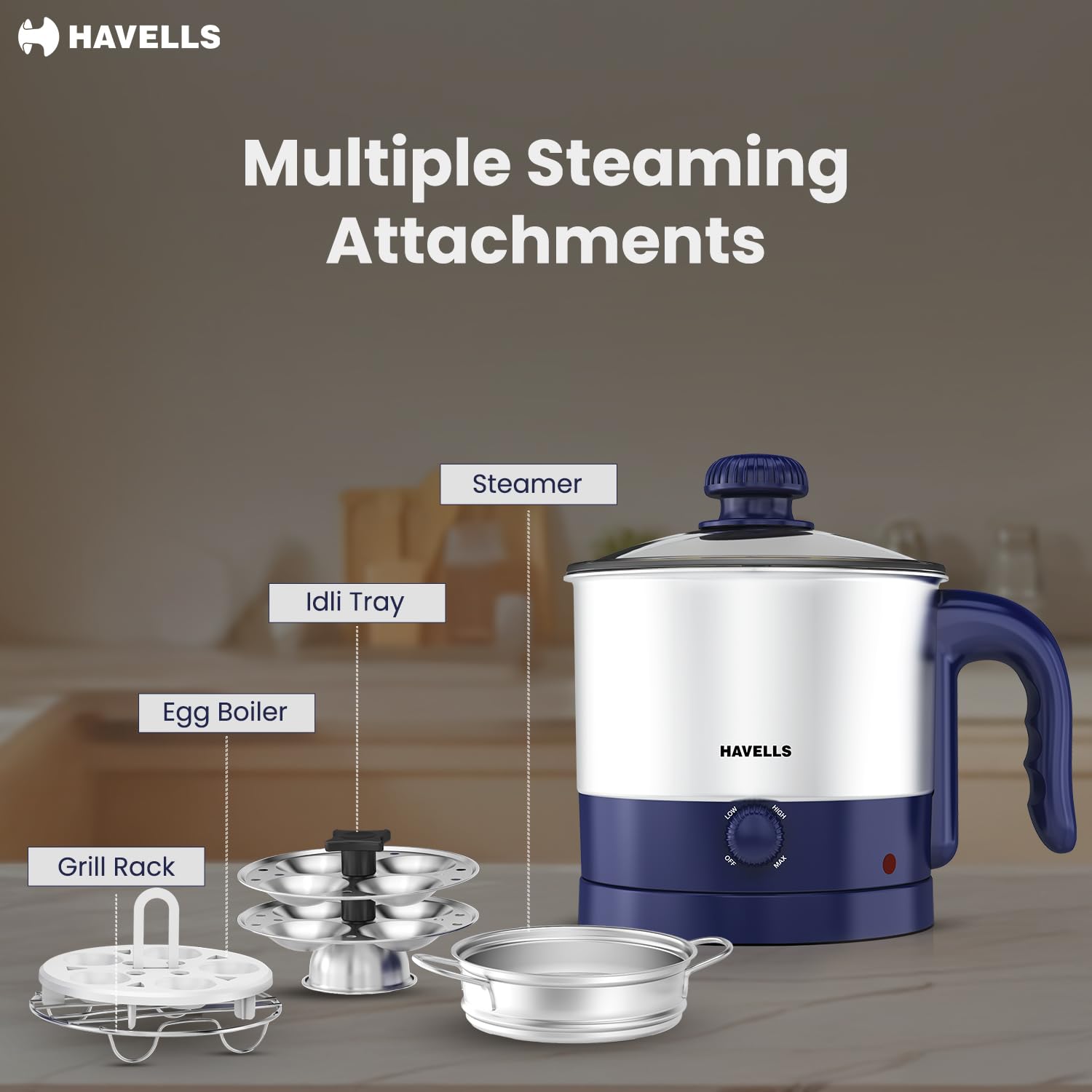 Havells Steamor Multicook Kettle