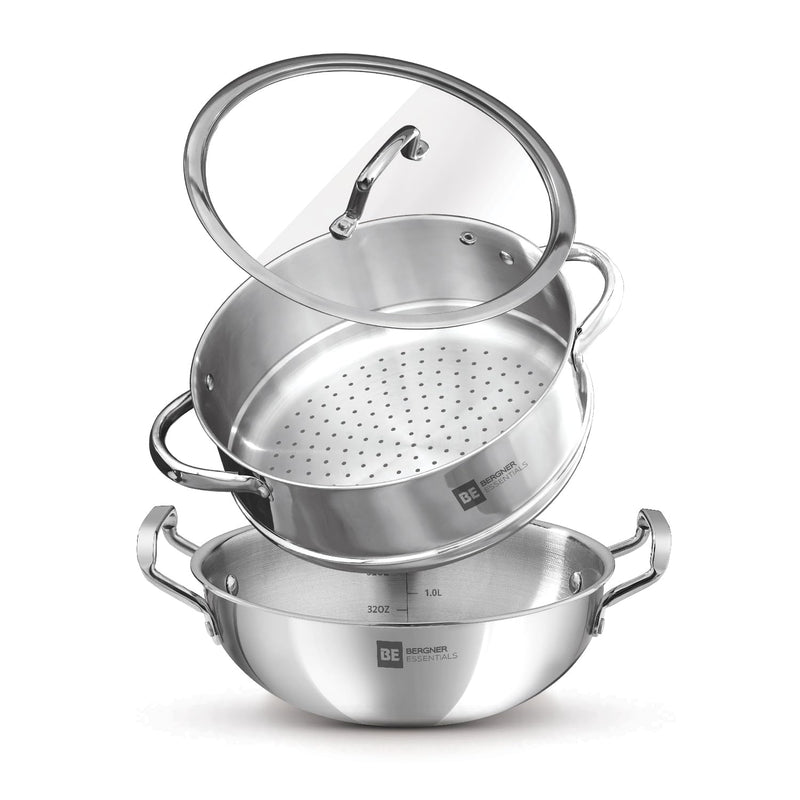 Bergner BE Essentials Tri-Ply Ss 3 Pcs Cookware Set
