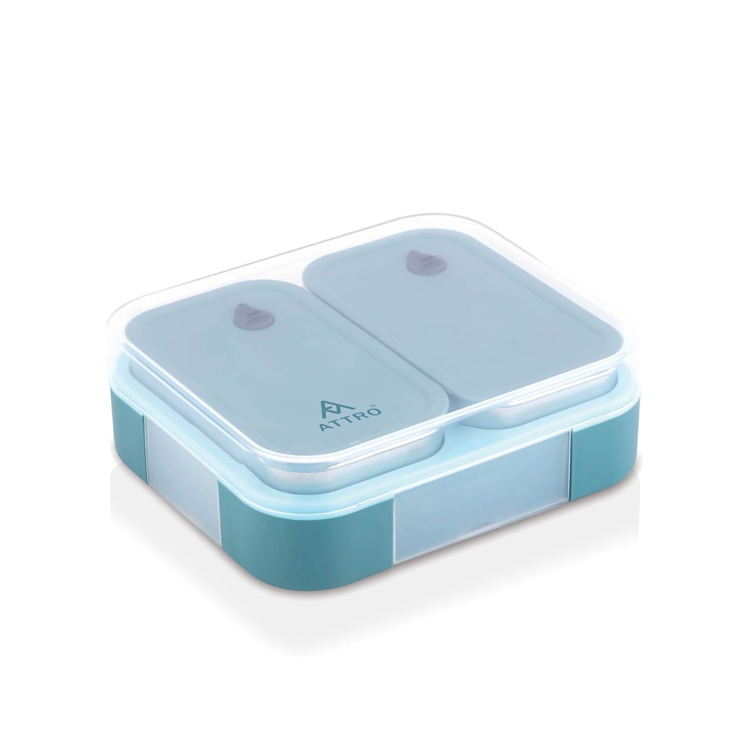 Attro Admire 2 Compartment SS Lunch Box | Removable Containers with Lids