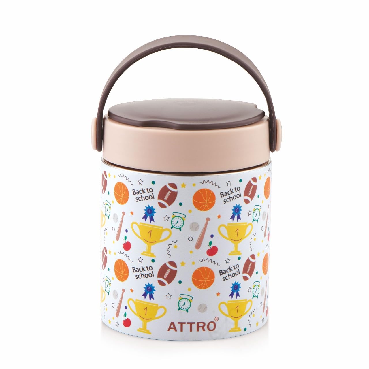 ATTRO Happy Go Vacuum Insulated Stainless Steel Soup Jar