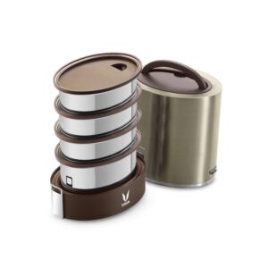 Vaya Tyffynlyte With Polished Stainless Steel Containers 1300Ml (Graphite)