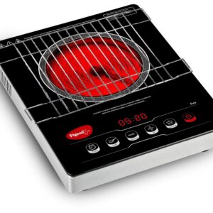 Pigeon by Stovekraft Infrared Cook & Grill 2000 Watts Induction Stove, Black | Universal Cookware compatibility | Advanced timer control | Auto shut - off | Tandoor Grill | 2 Yr Warranty