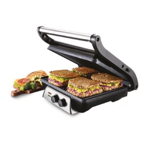 USHA iChef Sandwich Grill 4 Slice Stainless Steel | 2000W Flat Bed Griller