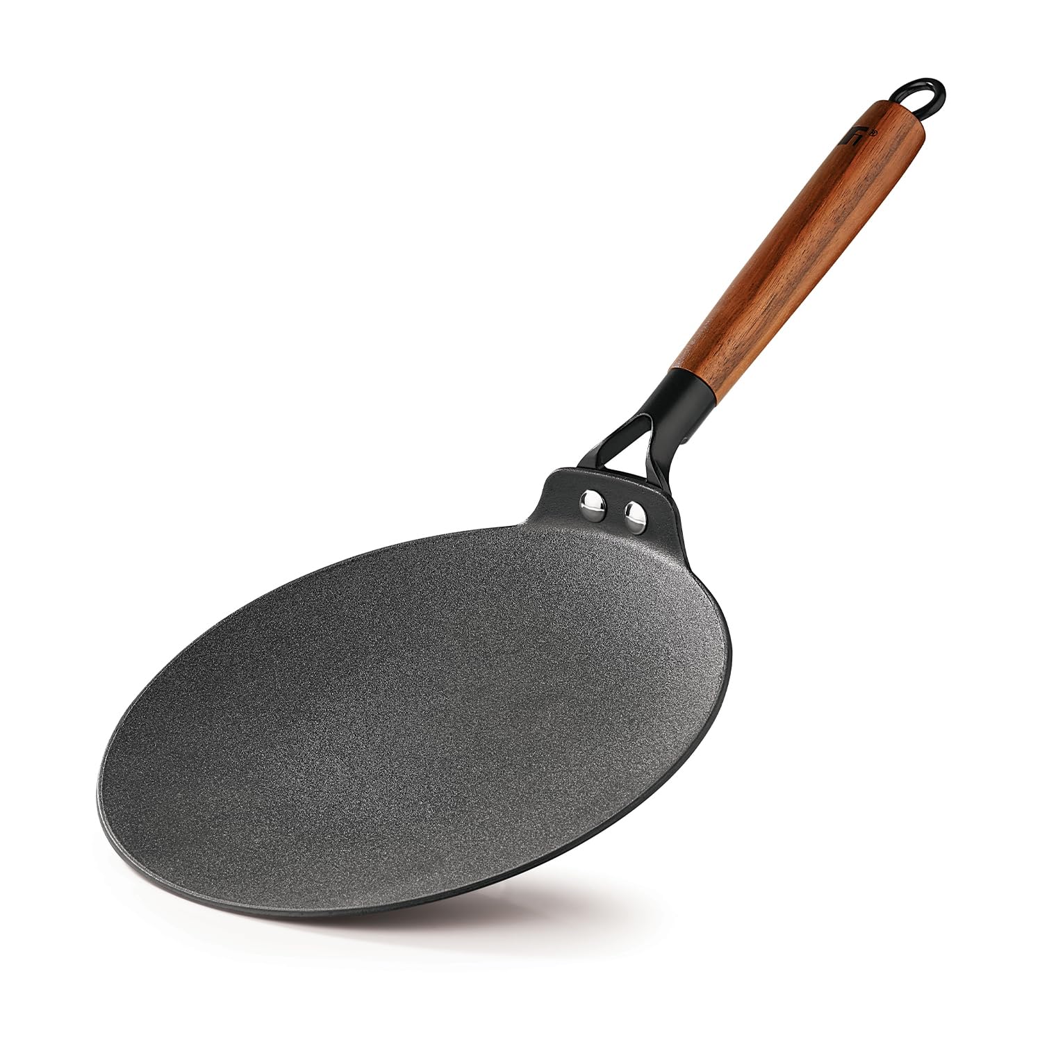 Bergner Odin Cast Iron roti Tawa with Wooden Coated Handle
