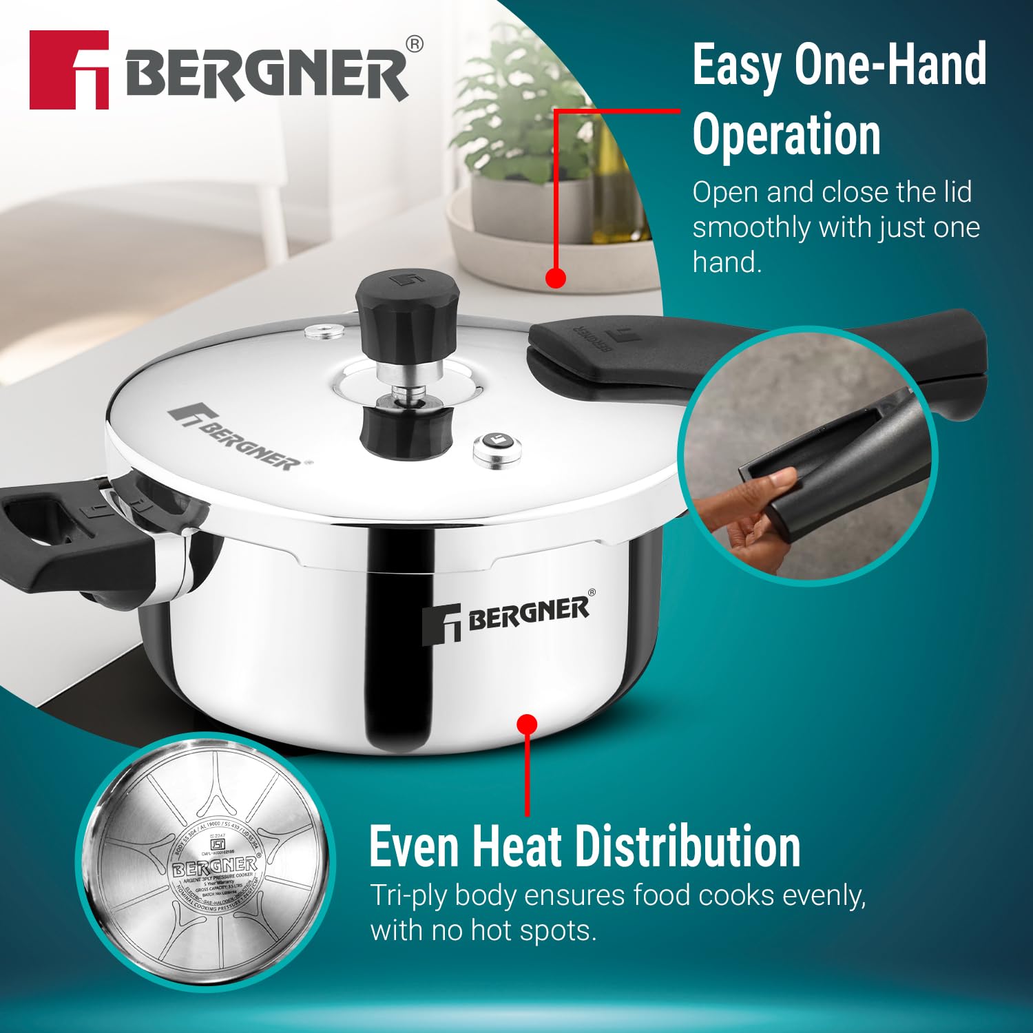 Bergner Argent Classic Triply Stainless Steel
