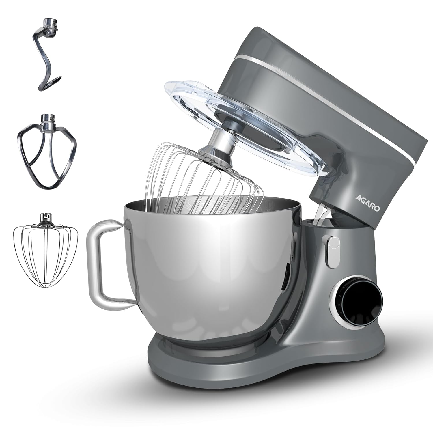 Agaro Elegant Stand Mixer | 5.5L | 1000W | 10 Speeds | Dark Grey