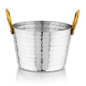 KESARIYA SS SERVING BOWL ROUND HAMMERED