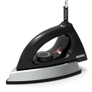 AGARO Regal 1000W Heavy Weight Electric Dry Iron - Non-Stick Coated Sole Plate for Wrinkle-Free Clothes