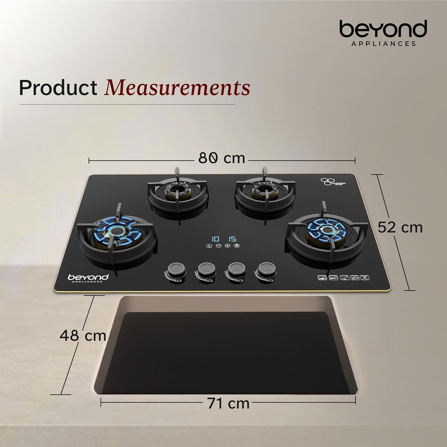 Beyond Appliances Altair 4 Burner Glass Gas Stove