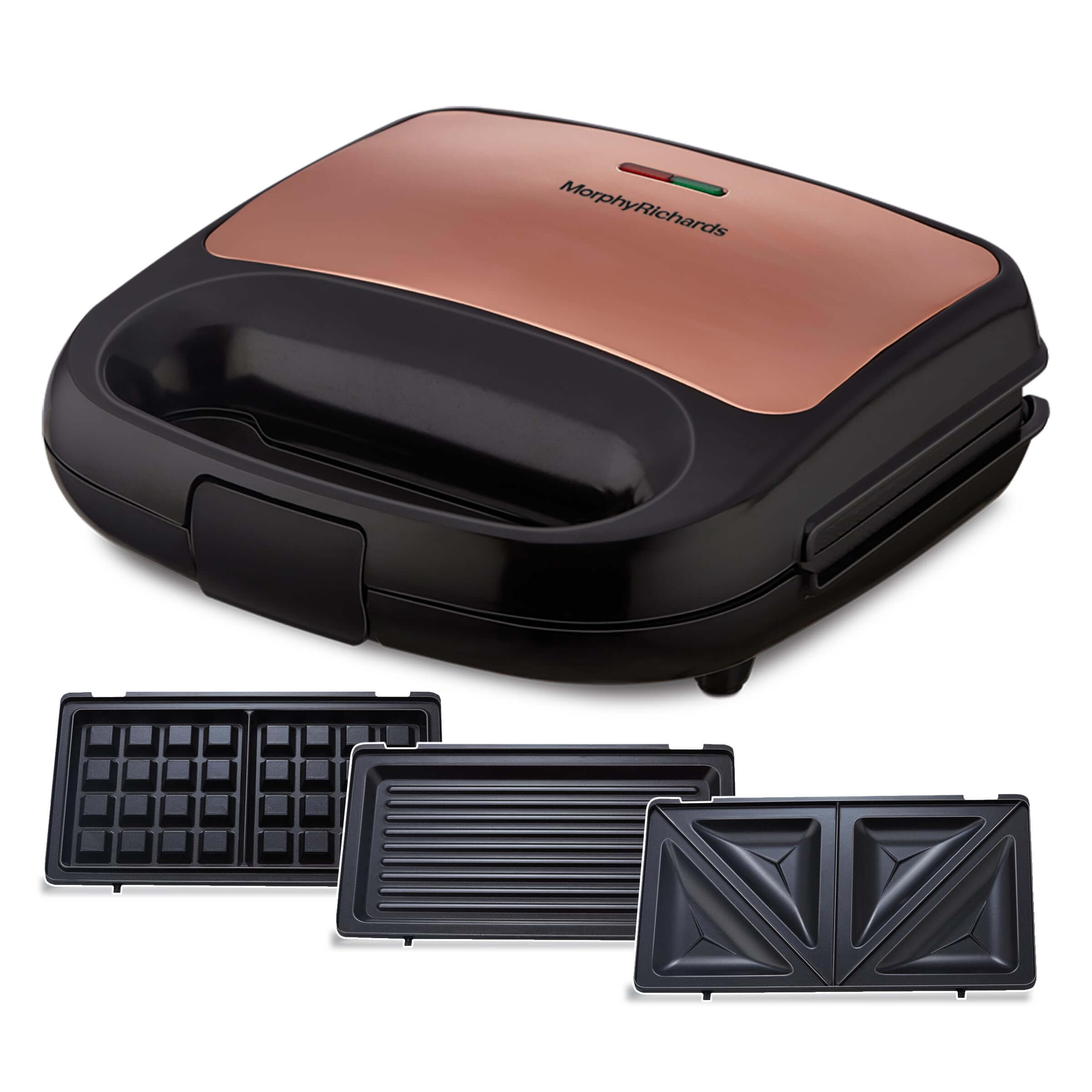 Morphy Richards 750W 3-in-1 Sandwich Maker with Interchangeable Plates - Rose Gold (TWG)
