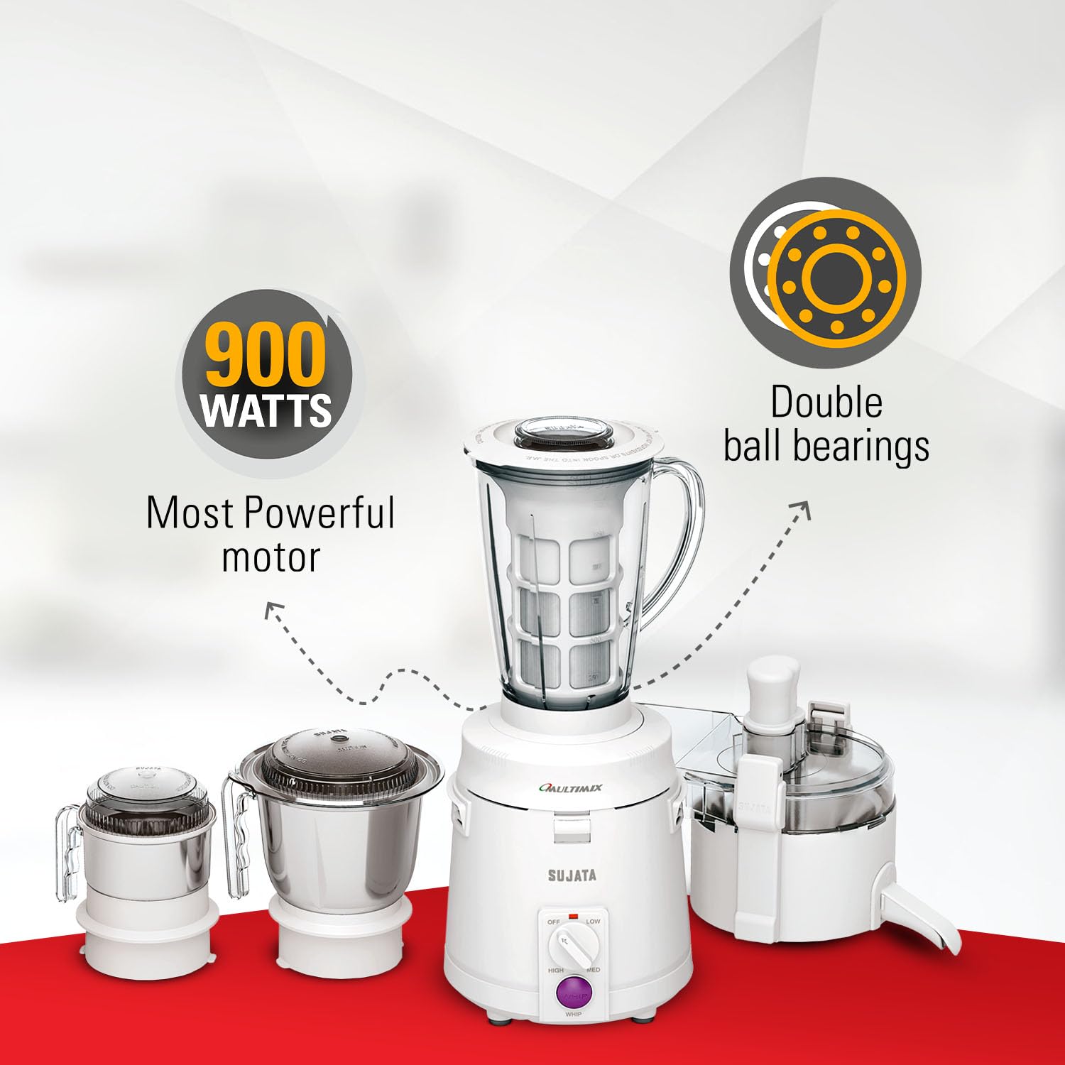 SUJATA MULTIMIX 900 Watts Mixer Grinder with Juicer